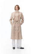 Double-breasted Trench Coat in beige — front view