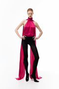 Pink Sleeveless Blouse in Silk — front view