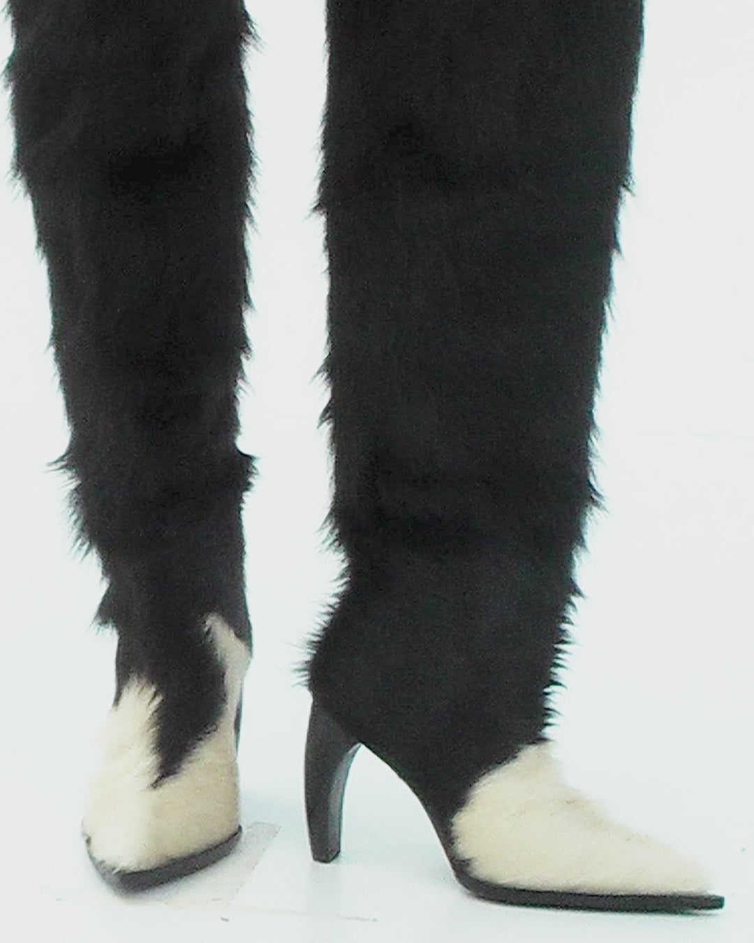 THIGH-HIGH WIDE BOOTS IN COWHIDE